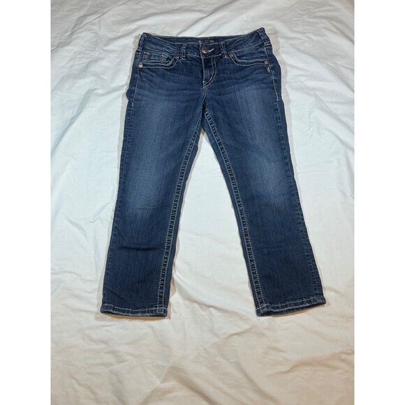 Silver Jeans Denim - Silver Suki Mid Capri Jeans Women's Size 29 Mid Rise Medium Wash Fluid Denim